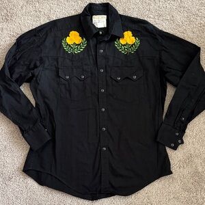 Rockmount Ranch Wear Yellow Floral Embroidery